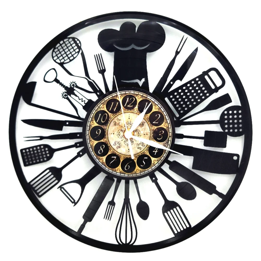 CHEF vinyl record clock